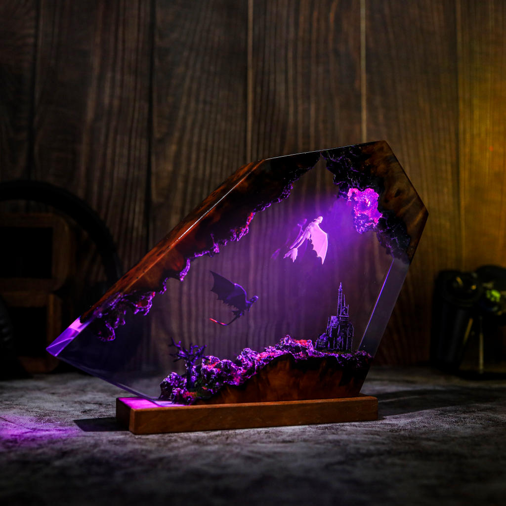 Flying Toothless and Light Fury Lamp - Image 7