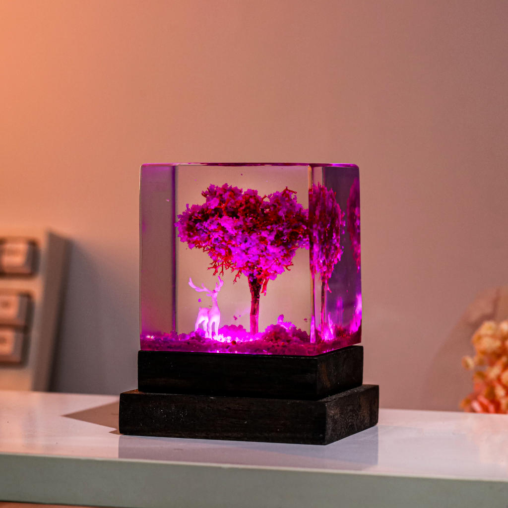 Pink Cherry Blossom Tree Resin Night Light - Image 8
