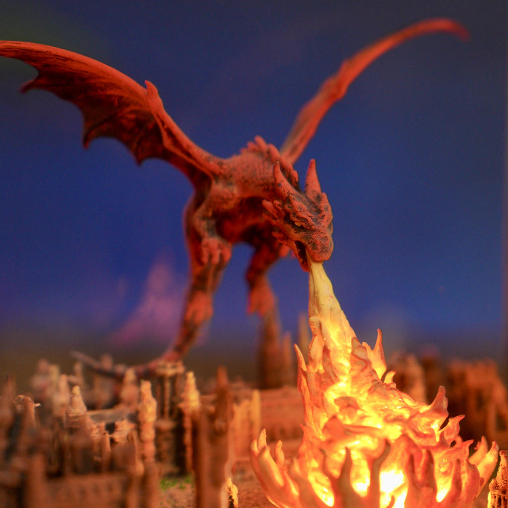 Meleys Dragon Breathing Fire on City Lamp - Image 10