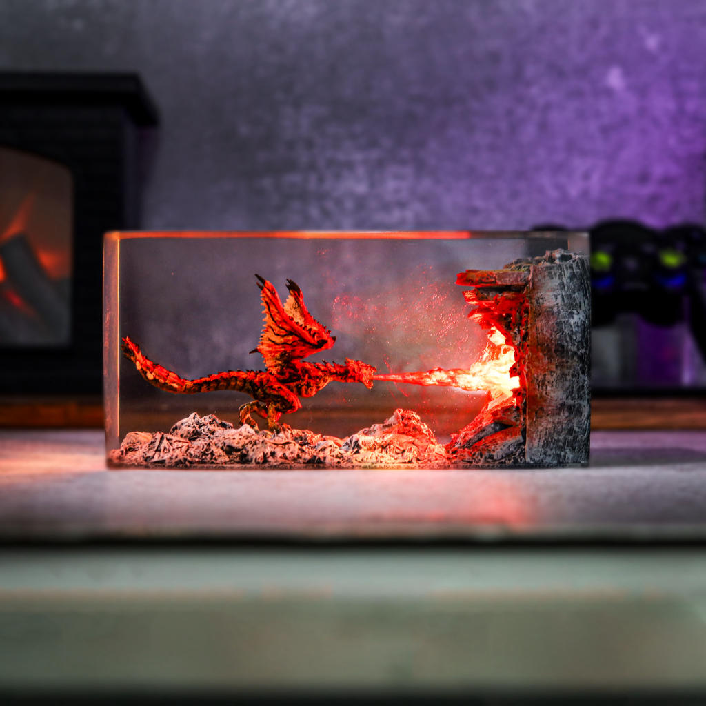 Cuboid Fire Breathing Dragon Night Light - Image 4