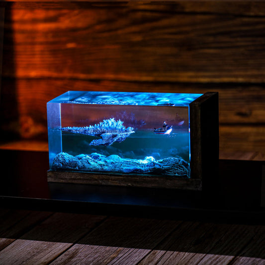 Cuboid Swimming Godzilla Monster Night Light - Image 2