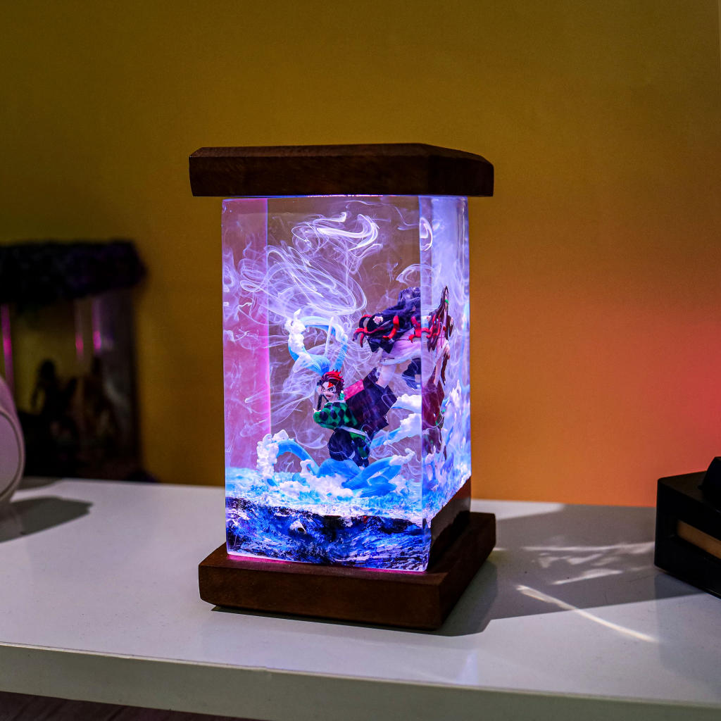 Flame &amp; Water Siblings Resin Lamp - Image 2