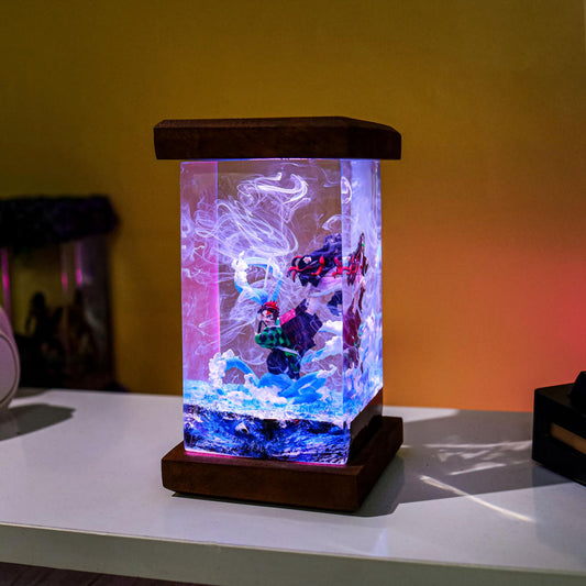 Flame &amp; Water Siblings Resin Lamp - Image 2
