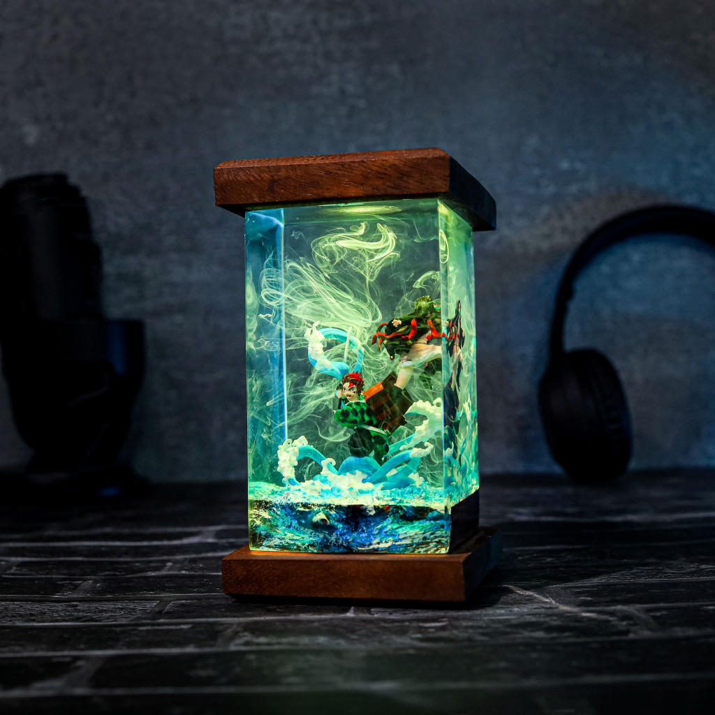 Flame &amp; Water Siblings Resin Lamp - Image 5