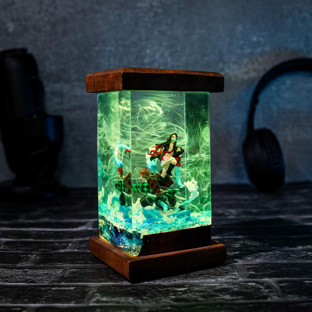 Flame &amp; Water Siblings Resin Lamp - Image 6