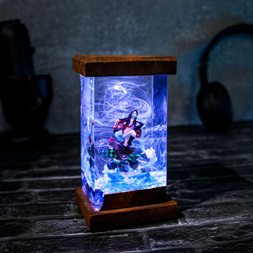 Flame &amp; Water Siblings Resin Lamp - Image 7