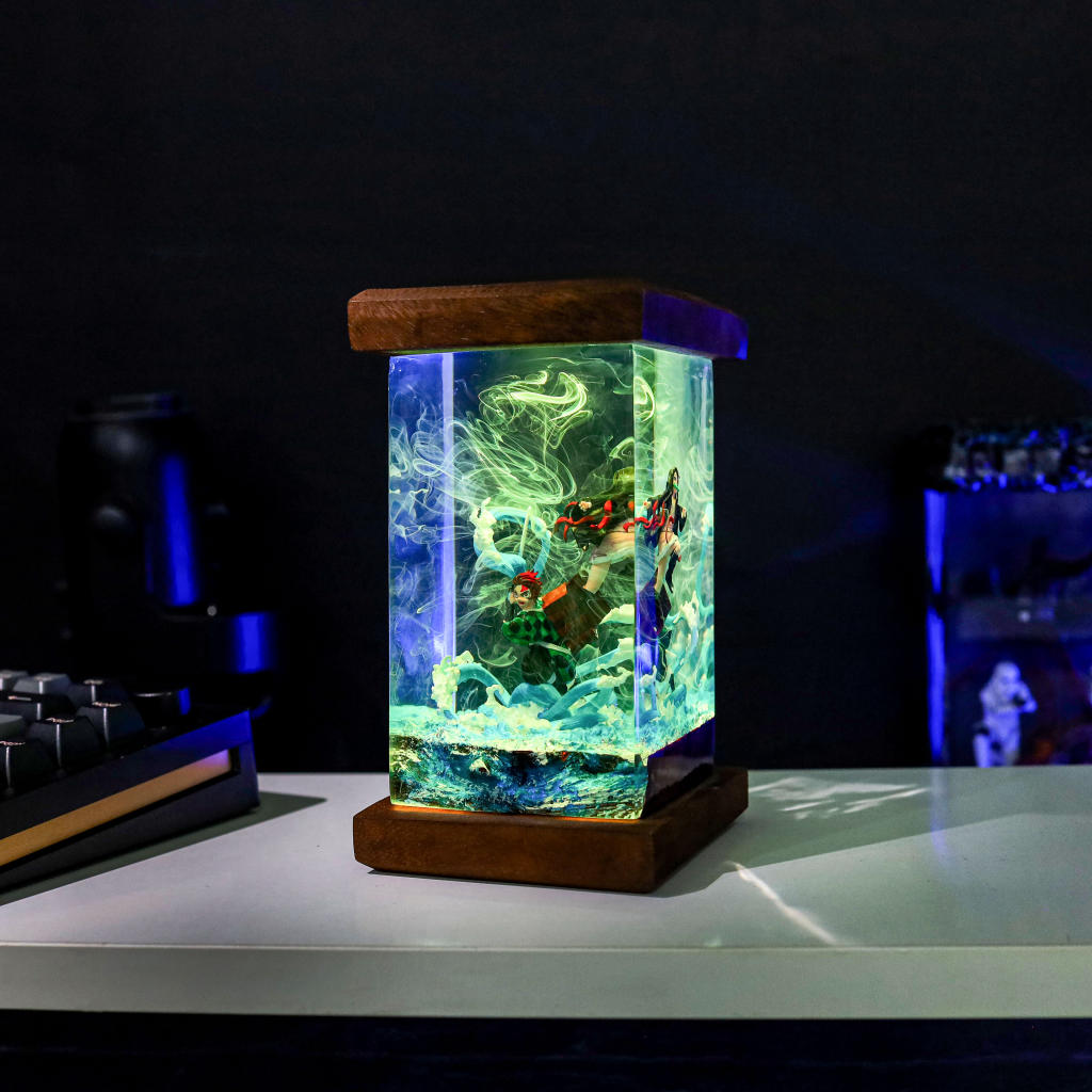 Flame &amp; Water Siblings Resin Lamp - Image 8