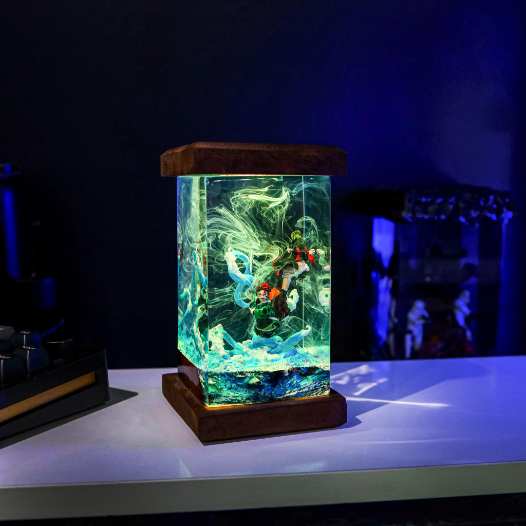 Flame &amp; Water Siblings Resin Lamp - Image 9