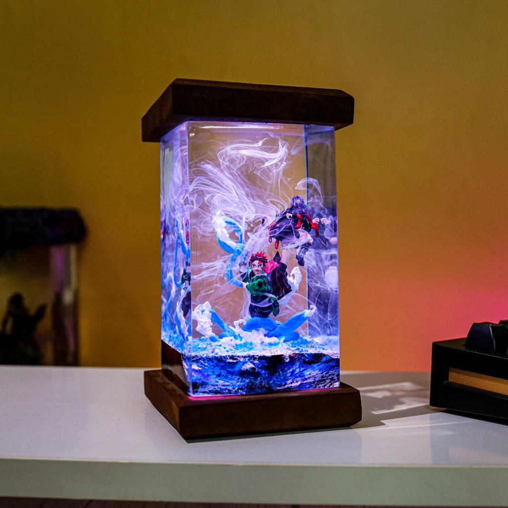 Flame &amp; Water Siblings Resin Lamp - Image 10
