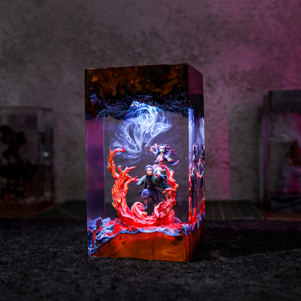 Flame &amp; Water Siblings Resin Lamp Ver 2 - Image 7