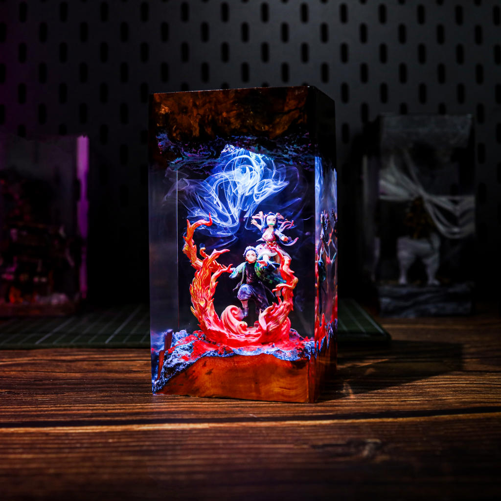 Flame &amp; Water Siblings Resin Lamp Ver 2 - Image 5