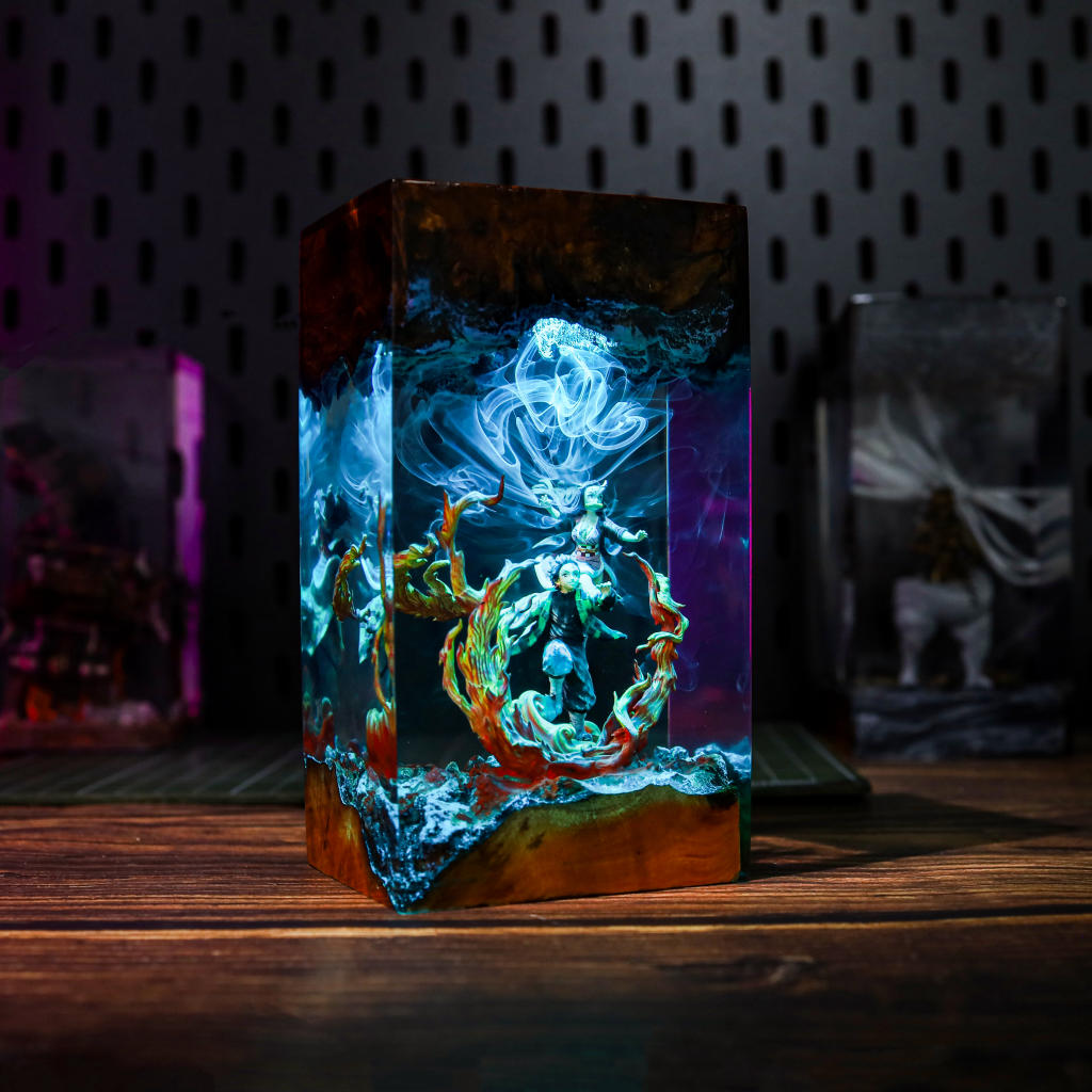 Flame &amp; Water Siblings Resin Lamp Ver 2 - Image 4