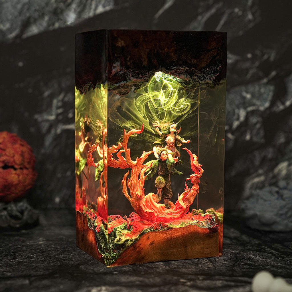 Flame &amp; Water Siblings Resin Lamp Ver 2 - Image 3
