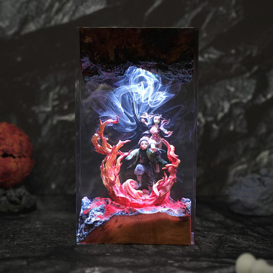 Flame &amp; Water Siblings Resin Lamp Ver 2 - Image 2