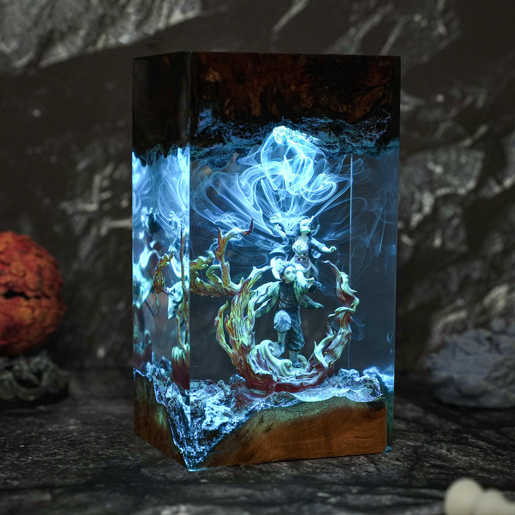 Flame &amp; Water Siblings Resin Lamp Ver 2 - Image 16