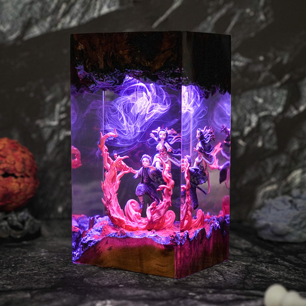 Flame &amp; Water Siblings Resin Lamp Ver 2 - Image 14
