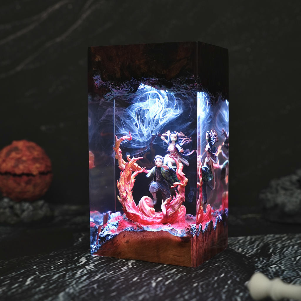 Flame &amp; Water Siblings Resin Lamp Ver 2 - Image 13