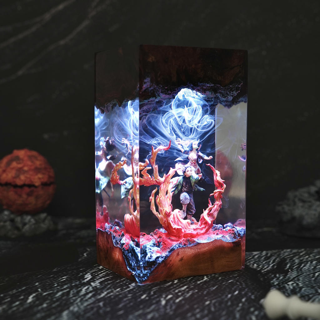 Flame &amp; Water Siblings Resin Lamp Ver 2 - Image 12