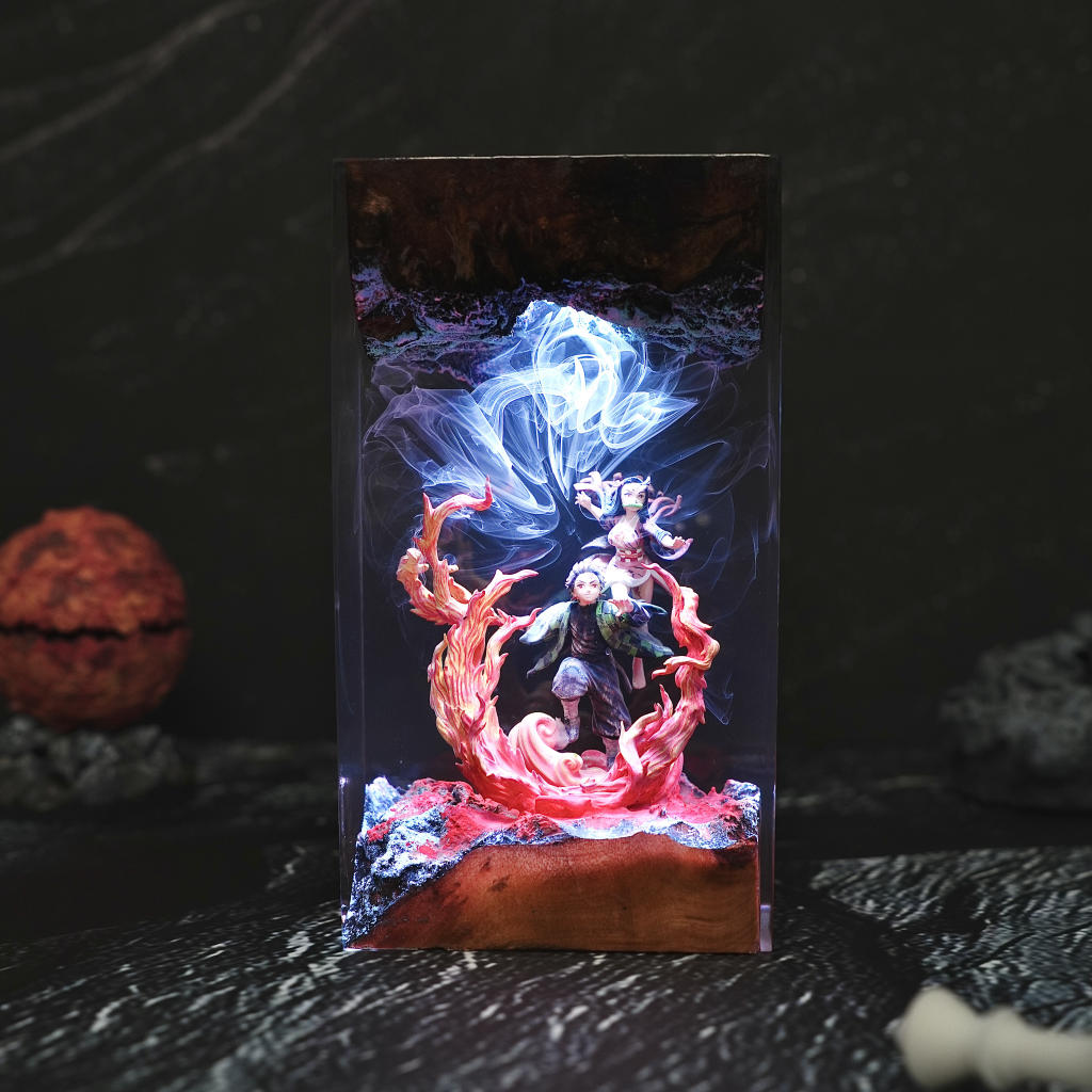 Flame &amp; Water Siblings Resin Lamp Ver 2 - Image 11