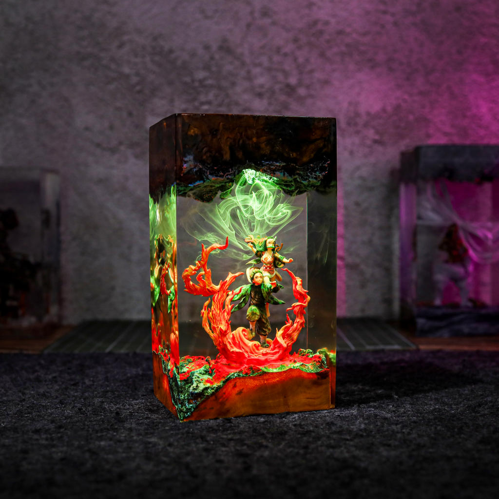 Flame &amp; Water Siblings Resin Lamp Ver 2 - Image 10