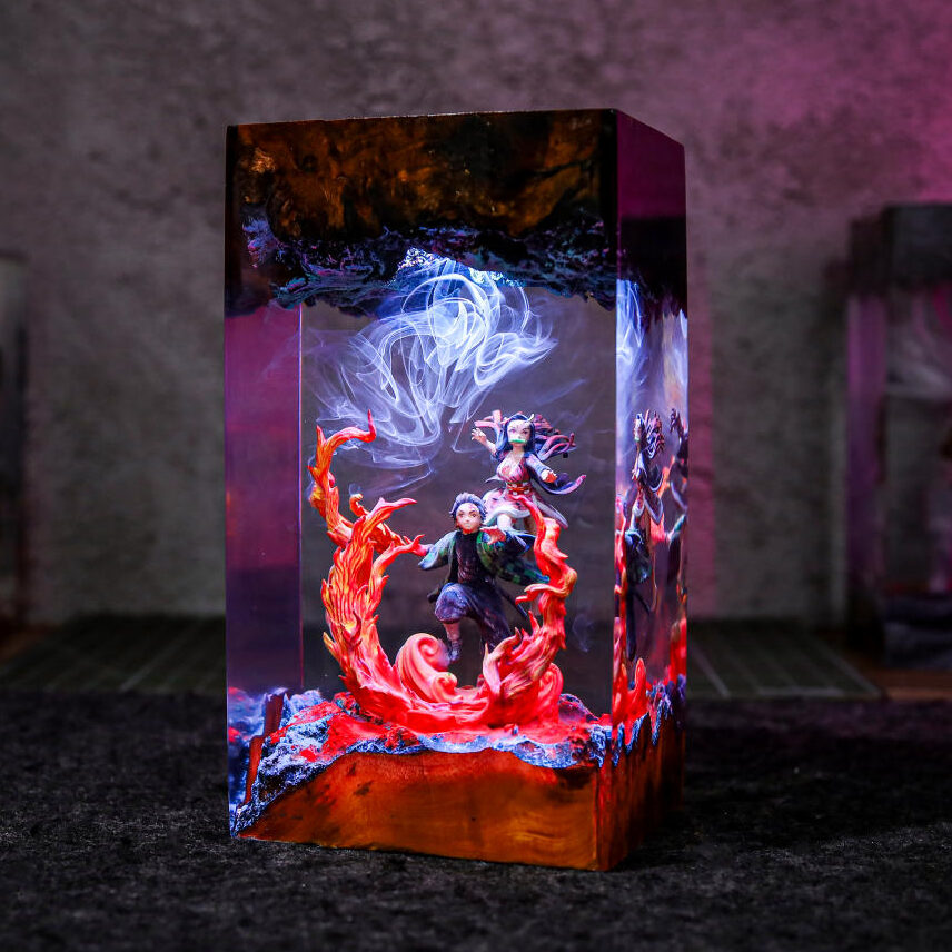 Flame &amp; Water Siblings Resin Lamp Ver 2 - Image 9