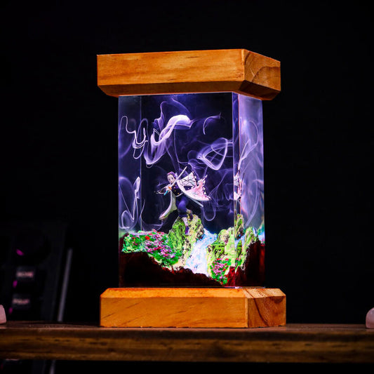 Butterfly Swordswoman Resin Lamp - Image 2