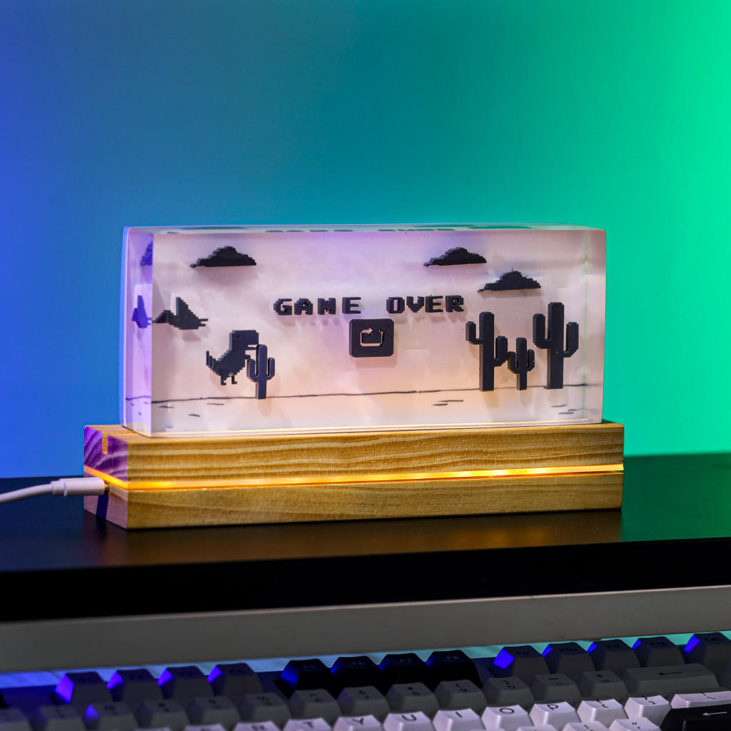 Dino Game Epoxy Lamp - Image 3