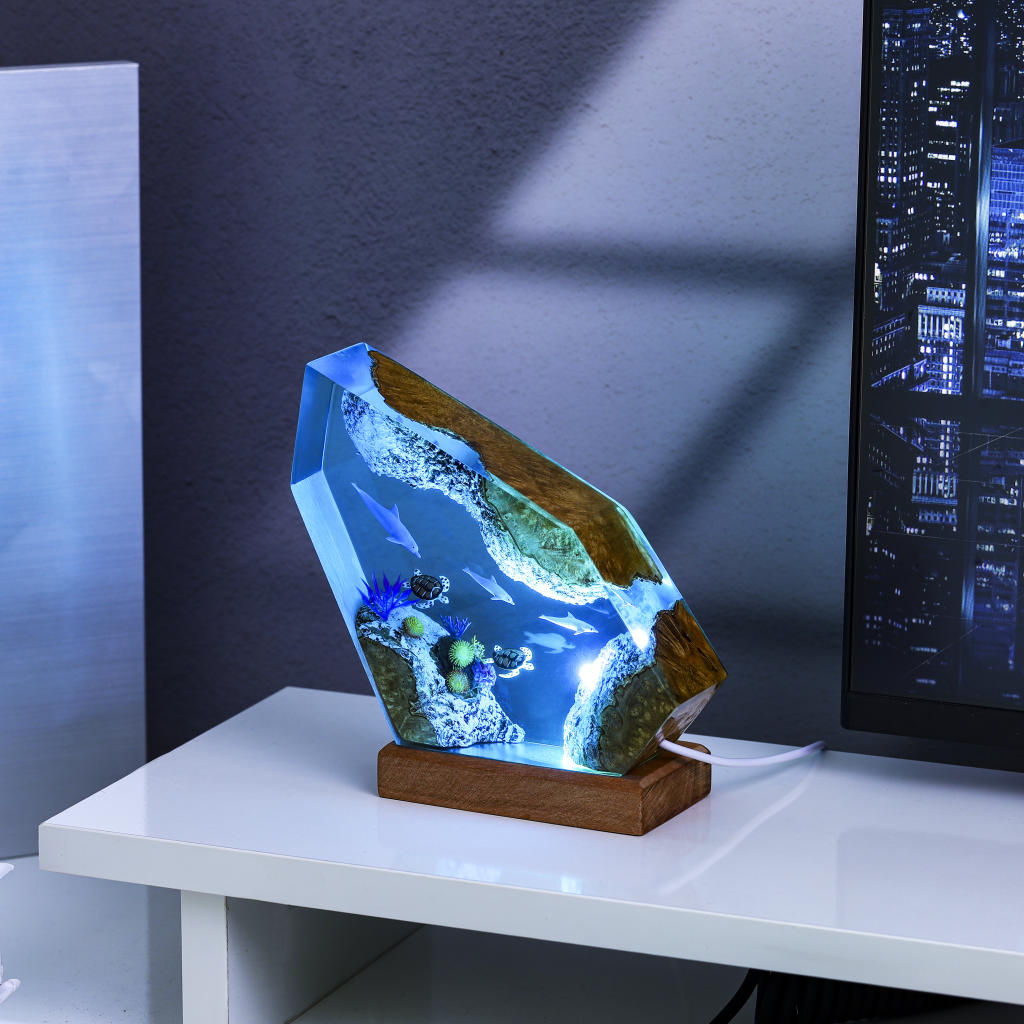 Dolphin and Sea Turtles Epoxy Lamp - Image 5
