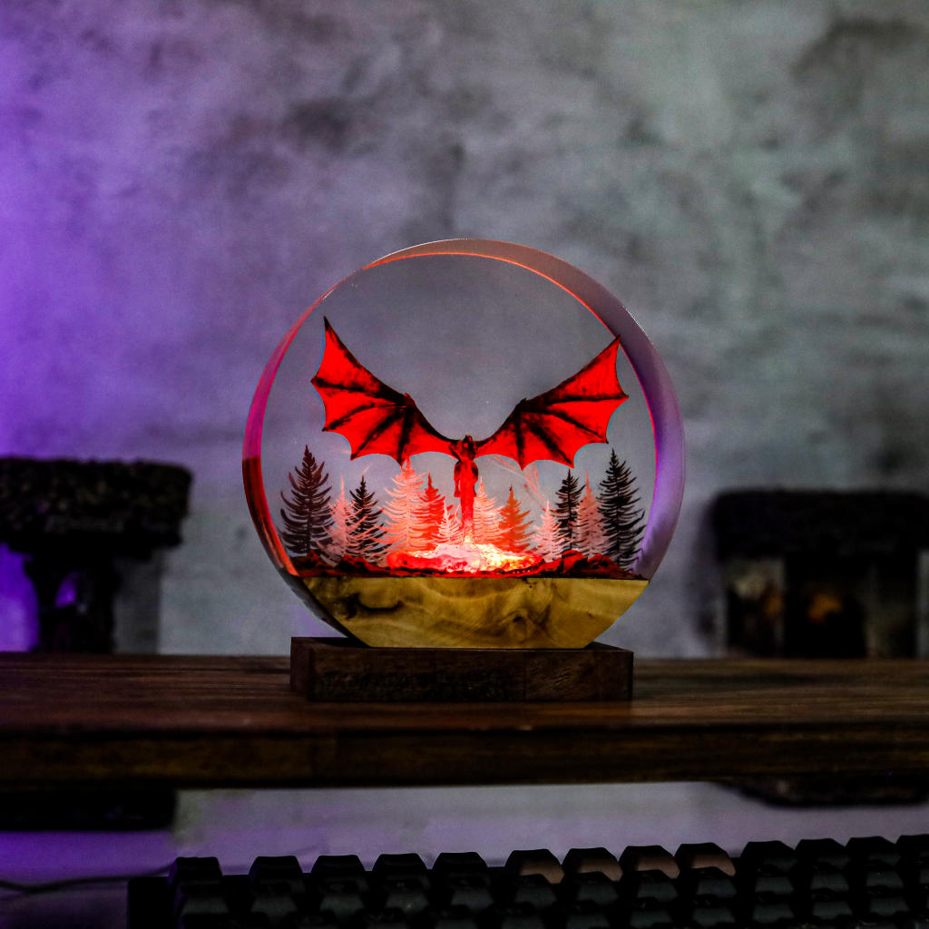 Dragon Breathing Fire Night Lamp - Image 2