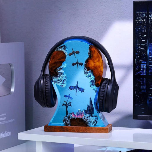 Fire and Ice Dragon Night Light &amp; Headphone Stand