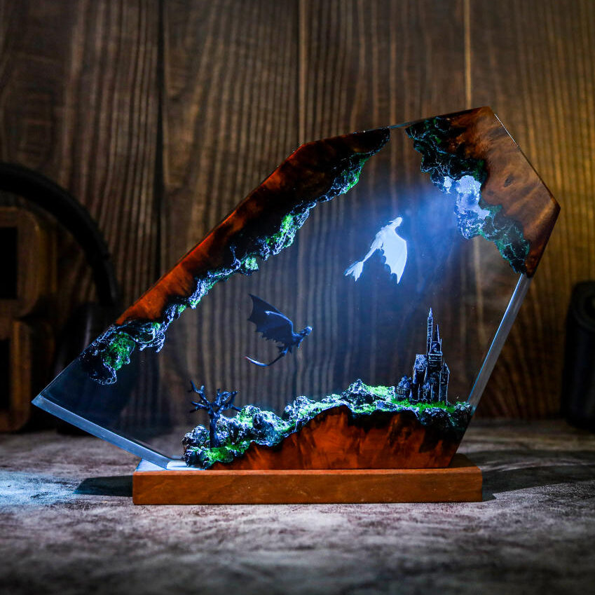 Flying Toothless and Light Fury Lamp - Image 3