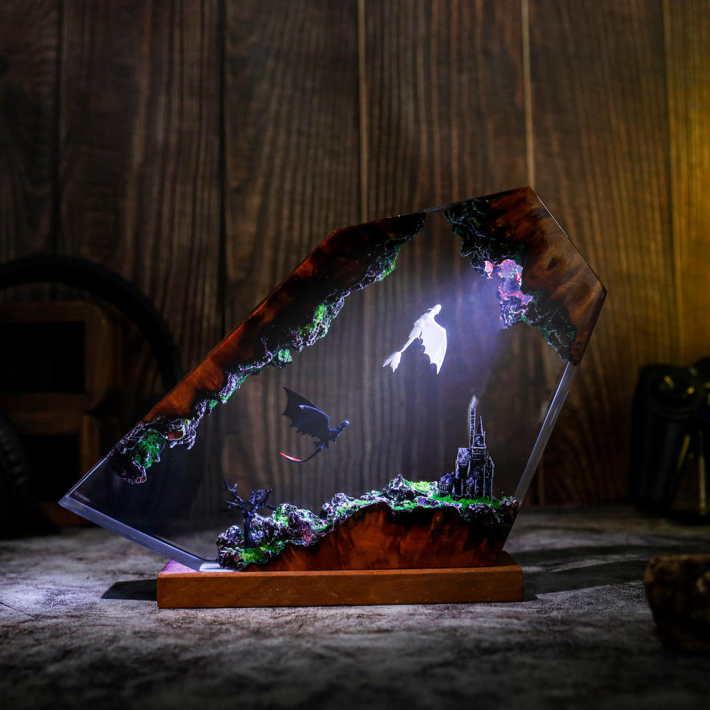 Flying Toothless and Light Fury Lamp - Image 6