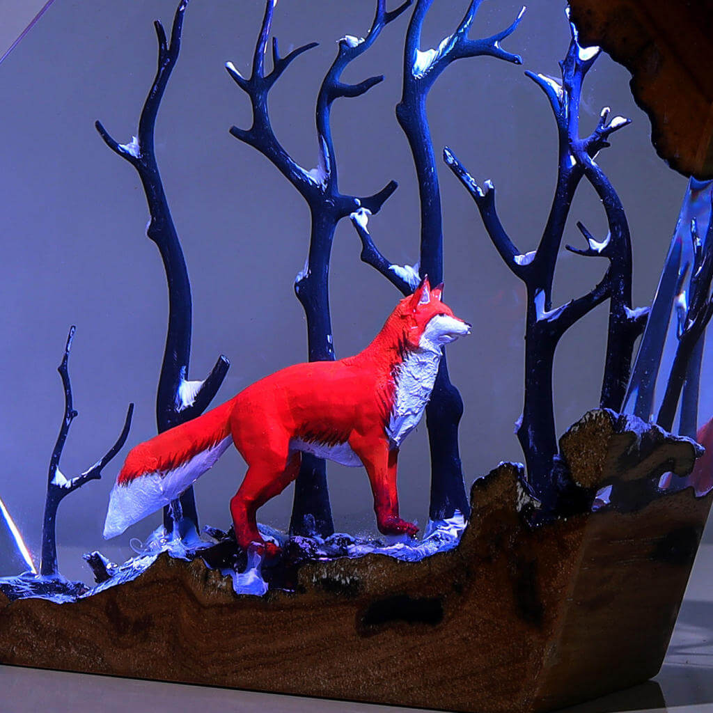 Fox in Forest Night Light - Image 9
