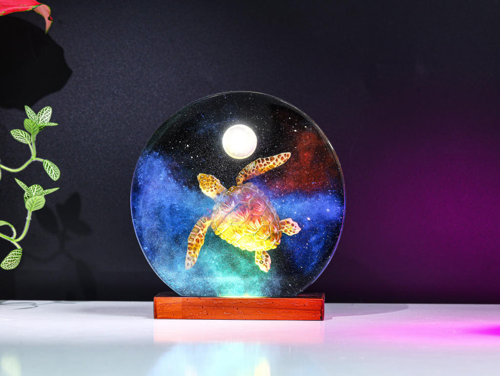 Galaxy Turtle on the Moon Night Light - Image 7