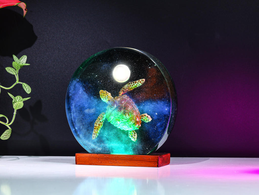 Galaxy Turtle on the Moon Night Light - Image 6
