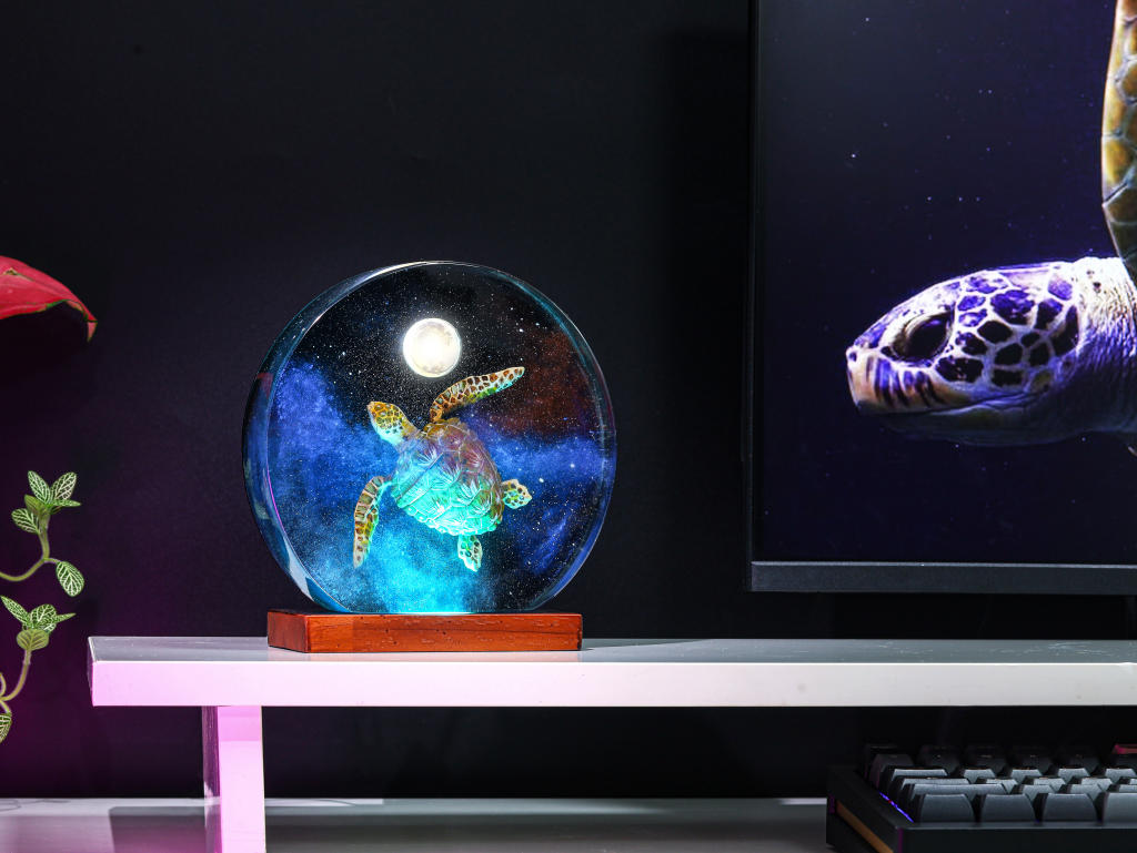 Galaxy Turtle on the Moon Night Light - Image 8