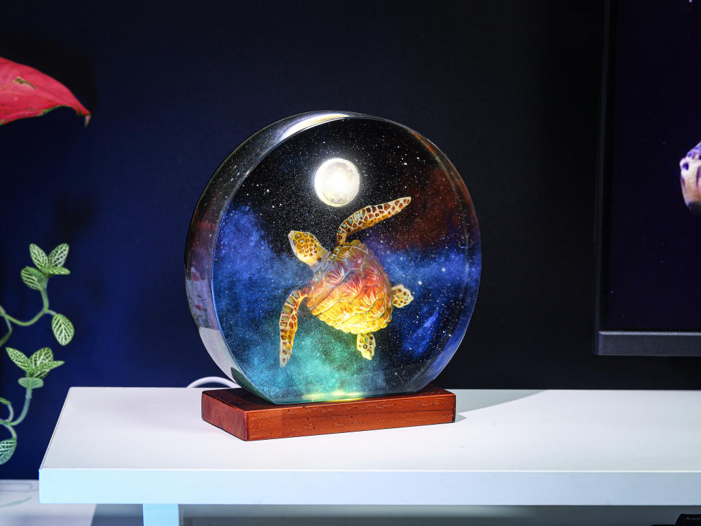 Galaxy Turtle on the Moon Night Light - Image 5
