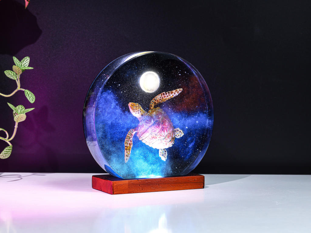 Galaxy Turtle on the Moon Night Light - Image 4