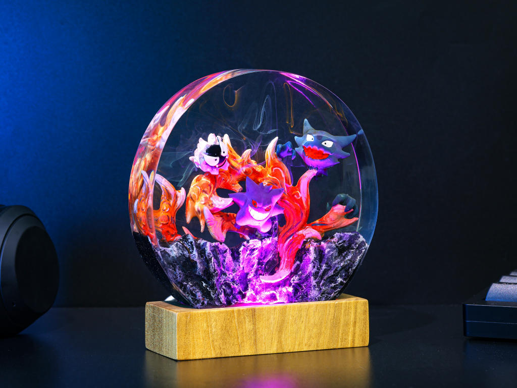 Circular Gengar Pokemon Epoxy Lamp - Image 6