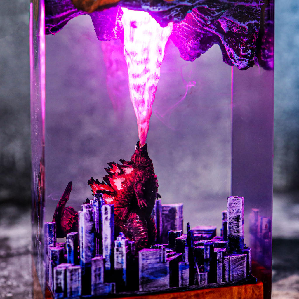Godzilla Monster In The City Resin Night Light - Image 10