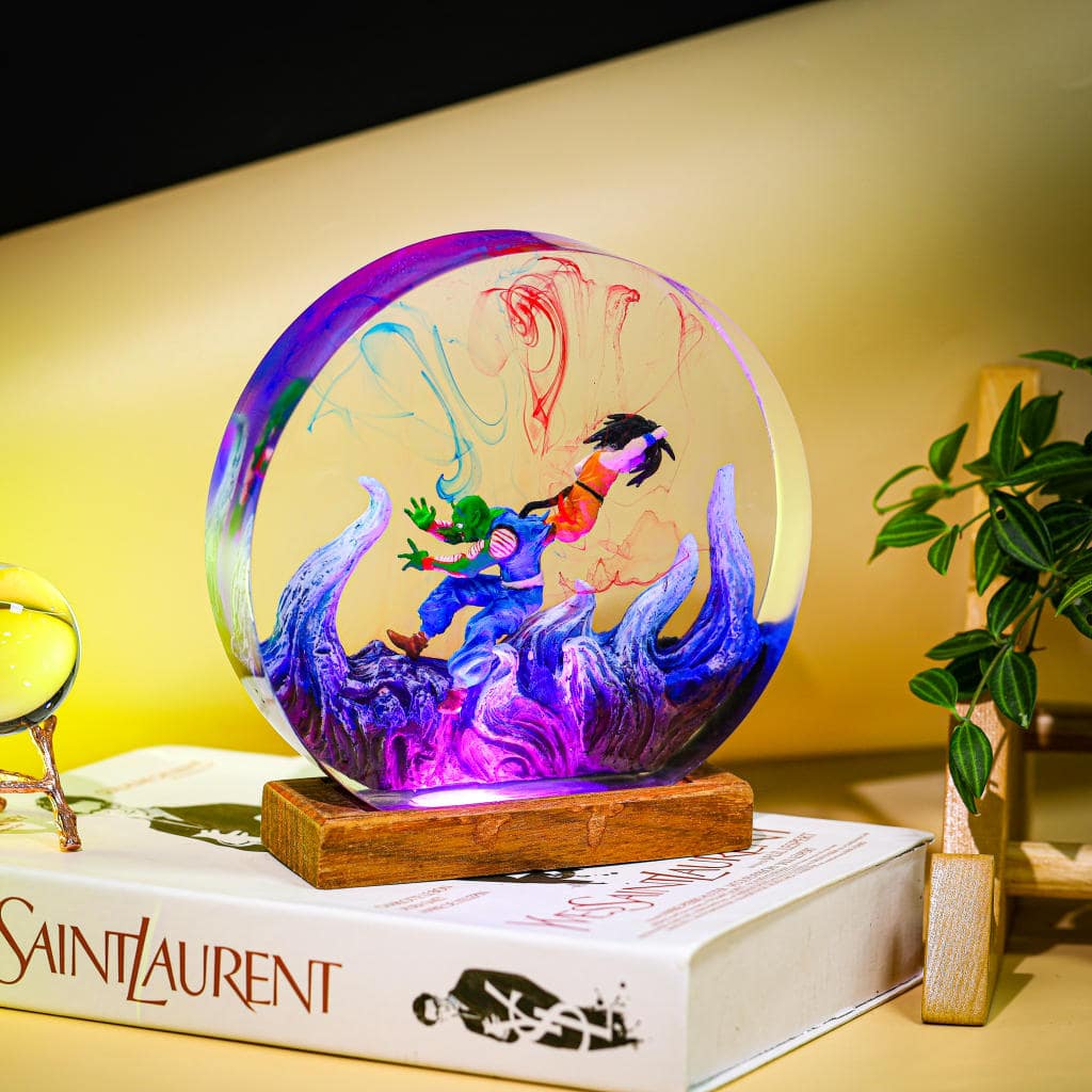 Green Mentor &amp; Warrior Child Resin Lamp - Image 4