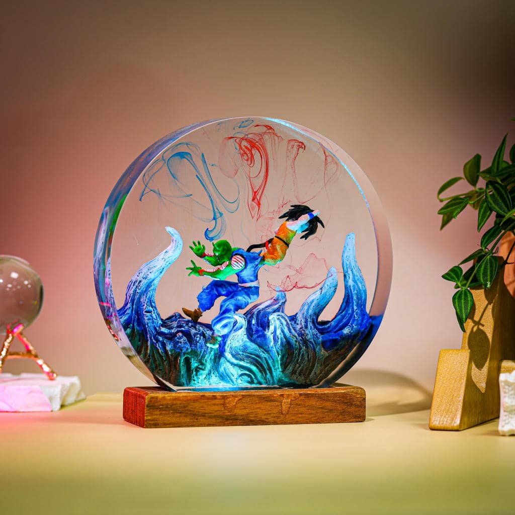 Green Mentor &amp; Warrior Child Resin Lamp - Image 5