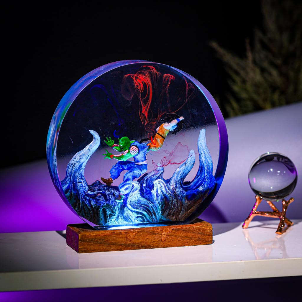 Green Mentor &amp; Warrior Child Resin Lamp - Image 6