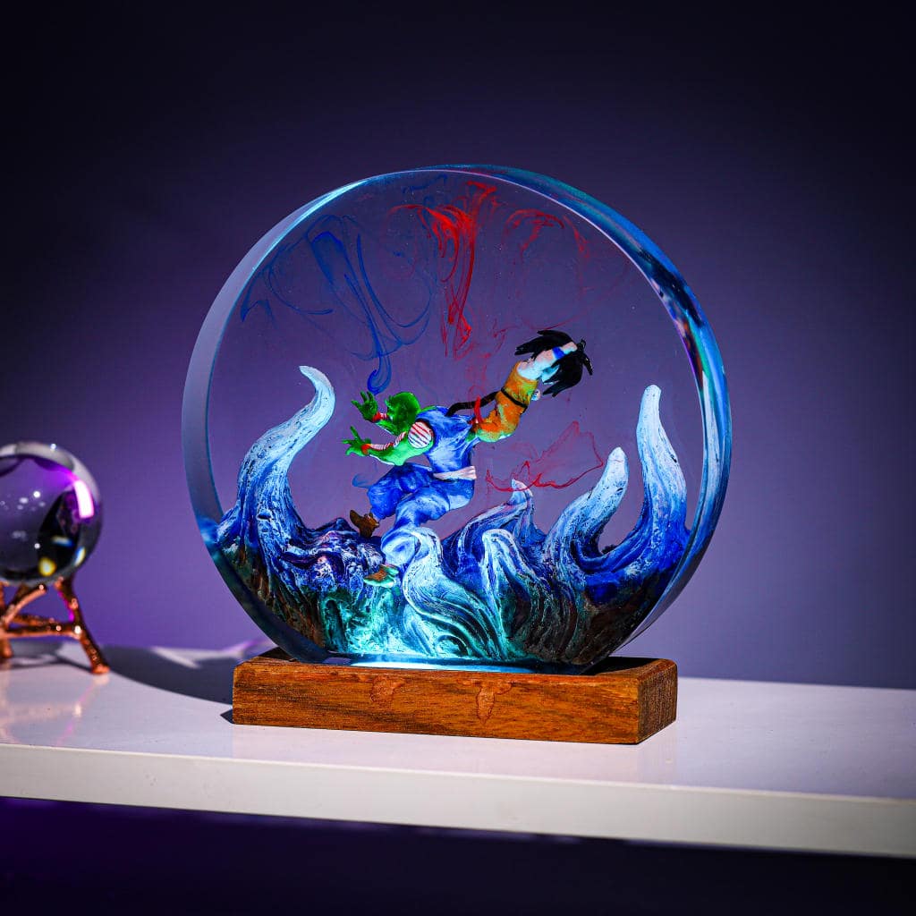Green Mentor &amp; Warrior Child Resin Lamp - Image 8