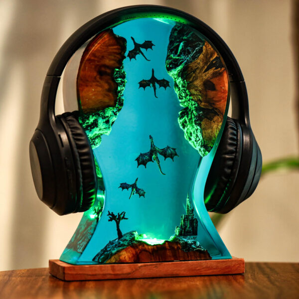 Fire and Ice Dragon Night Light &amp; Headphone Stand - Image 3