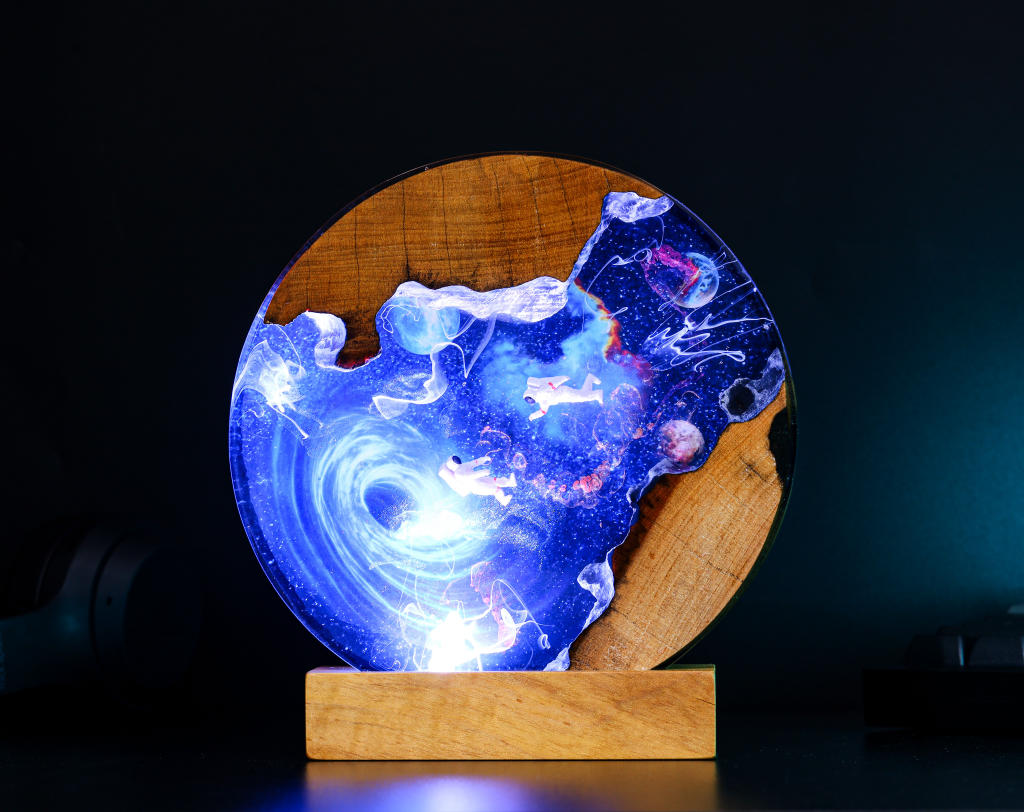 Interstellar Astronaut entering into the Black hole Night Light - Image 3