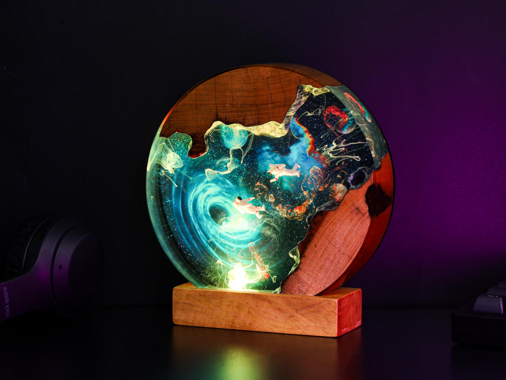 Interstellar Astronaut entering into the Black hole Night Light - Image 2
