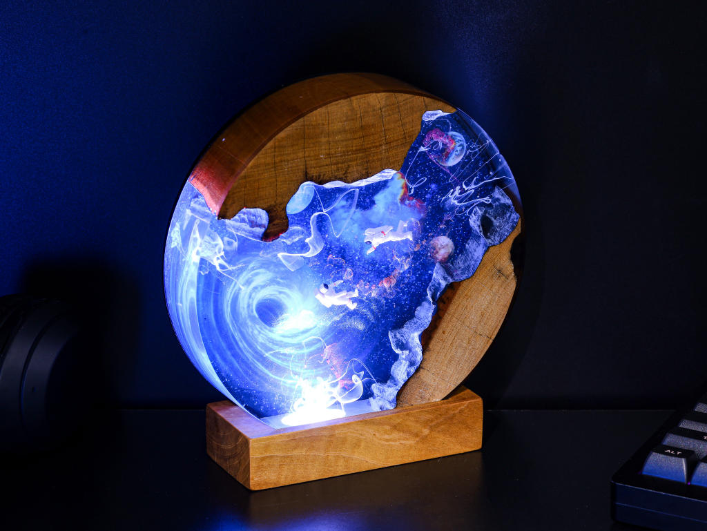 Interstellar Astronaut entering into the Black hole Night Light - Image 5