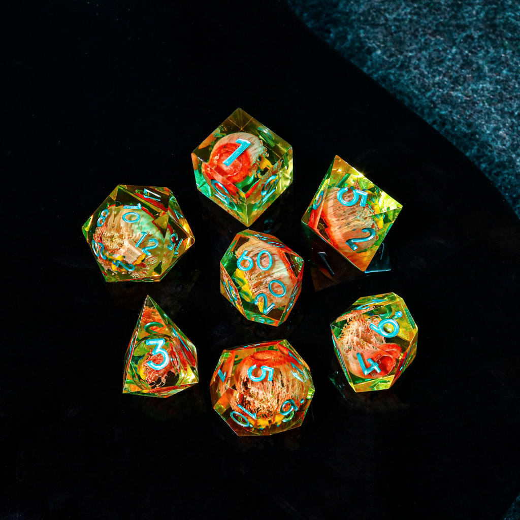 Orange Koi Resin DnD Dice - Image 13
