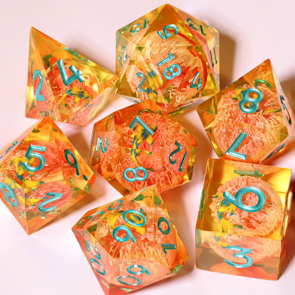 Orange Koi Resin DnD Dice - Image 4